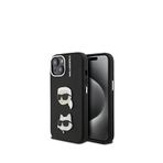 Karl Lagerfeld iPhone 15 KC Heads Pin Siyah Telefon Kılıfı