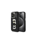 Karl Lagerfeld iPhone 15 Pro Max KC Heads Pin Siyah Telefon Kılıfı