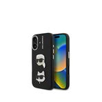 Karl Lagerfeld iPhone 16 KC Heads Pin Siyah Telefon Kılıfı