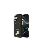 Karl Lagerfeld iPhone 17 Magsafe Uyumlu KC PU Metal Detaylı Deri Siyah Telefon Kılıfı