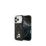 Karl Lagerfeld iPhone 17 Pro Max Siyah Magsafe Uyumlu KC PU Metal Detaylı Deri Telefon Kılıfı