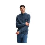 Karl Lagerfeld Jeans Dik Yaka Standart Düz Mavi Erkek Kazak 246D2003_KLJ RELAXED HALF ZIP SWEAT