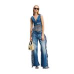 Karl Lagerfeld Jeans V Yaka Düz Bluz, S, 5003248251, Mavi, Kadın
