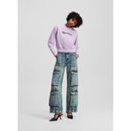 Karl Lagerfeld Jeans Yüksek Bel Geniş Paça Standart Denim Pantolon, 25, 5003306438, Mavi, Kadın