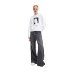 Karl Lagerfeld Jeans Yuvarlak Yaka Baskılı Sweatshırt, M, 5003185449, Beyaz, kadın