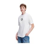 Karl Lagerfeld Jeans Yuvarlak Yaka Baskılı T-Shirt, XS, 5003155656, Beyaz, Kadın
