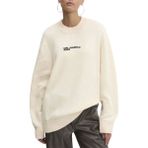 Karl Lagerfeld Jeans Yuvarlak Yaka Relaxed Baskılı Bej Kazak Kadın 245J2000