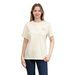Karl Lagerfeld Kadın Bisiklet Yaka T-Shirt, Off White, L Beden