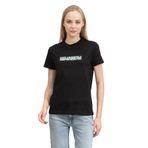 Karl Lagerfeld Kadın Bisiklet Yaka T-Shirt, Siyah, XS