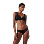 KARL LAGERFELD Kadın Karl DNA Shiny Rib Bikini Altları, Siyah, L