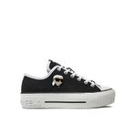 Karl Lagerfeld Kadın Sneaker, Siyah Kanvas, 37 Beden