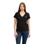 Karl Lagerfeld Kadın V Yaka T-Shirt, Siyah, M Beden