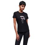KARL LAGERFELD, Karl Lagerfeld Baskılı Kadın T-Shirt, Siyah, M, 230W1770