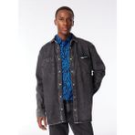 Karl Lagerfeld Koyu Gri Erkek Denim Gömlek 240D1600_KLJ Relaxed Logo Shırt Jac
