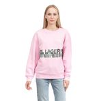 Karl Lagerfeld Logo Bisiklet Yaka Lila Sweatshirt, M, 880321, LİLA, kadın