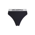 Karl Lagerfeld Logo high waist bikini alt parça, Siyah, M