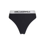 Karl Lagerfeld Logo high waist bikini alt parça, Siyah, M