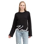 Karl Lagerfeld Signature Kadın Bisiklet Yaka Sweatshirt,Siyah S