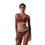 Karl Lagerfeld uzamış logo bikini üstü, Biking Red., M