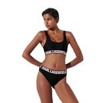 Karl Lagerfeld uzamış logo bikini üstü, Siyah, M