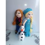 Karlar Ülkesi Anna Elsa Olaf Takımı Amigurumi Organik Oyuncak