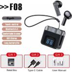 Karler Bass F08 Dijital Şarj Göstergeli Tws Bluetooth Kulaklık - Siyah 13