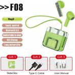 Karler Bass F08 Dijital Şarj Göstergeli Tws Bluetooth Kulaklık - Yeşil Nemere - Çok Renkli