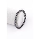 Karlı Obsidyen Doğal Taş Bileklik 6 mm Küre Kesim