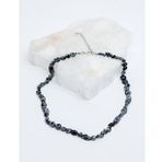 Karlı Obsidyen Tımbıl Kesim Doğal Taş Kolye