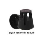 Karlobi Siyah Tekerlekli Tabure - | Kaydırmaz | - | Basamaklı | - | Devrilmez |