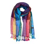 KARMA.DIEM Bayan Şal Fas/Bali Gökkuşağı Renkler Pashmina Yaz ve Kış - XXL 180 x 60 cm Renkli/Çok Renkli Pride - LGBT Q, Çok renkli, 180 x 60cm