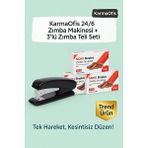 KarmaOfis 24/6 Zımba Makinesi + 3’lü Noki 24/6 Bakır Zımba Teli Seti (Toplam 3000 Tel)