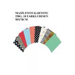 Karmaofis 50X70 Cm Desenli Fon Kartonu 10'Lu Karışık Renk