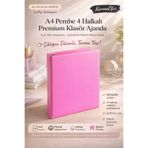 KarmaOfis A4 Pembe 4 Halkalı Klasör Ajanda – Suni Deri Kaplama, Metal Mekanizmalı, Şeffaf Cepli Premium Dosya