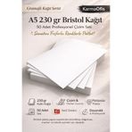 KarmaOfis A5 230 gr Bristol Kağıt 50 Adet – Kalın, Pürüzsüz, Marker & Teknik Çizim Uyumlu Profesyonel Kağıt