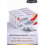 KarmaOfis No:10 Gümüş Zımba Teli – 5 Adet Set | Dayanıklı, Pürüzsüz Çakım Ofis Zımba Teli