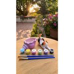 karmaşık hobi evi Anne Çocuk Etkinlik Boyama Seti – Kedi Figürlü & Dekoratif Obje (6 renk boya+2 fırça+objeler)