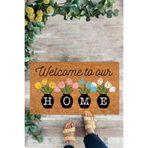 KARMAT Çiçek, Saksıda Çiçekler, Welcome Home, İç ve Dış Kapı Önü Paspası renkli-45 x 70