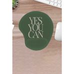 KARMAT Damla, Yes You Can, Yeşil Mousepad, Bilek Destekli Konforlu Bilgisayar Aksesuarı, Mouse Pad