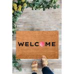 KARMAT Denge Simgesi Welcome Pembe İç ve Dış Kapı Önü Paspası pembe-45 x 70