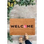 Karmat Denge Simgesi Welcome Pembe İç Ve Dış Kapı Önü Paspası