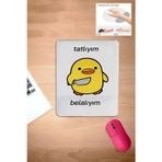 Karmat Dikdörtgen, Komik Ördek Figür Karikatur, Kare, Beyaz Bilek Destekli Mousepad, Bilgisayar Aksesuarı
