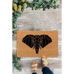 KARMAT Fil Deseni, Modern Dijital Baskı Paspas, İç ve Dış Kapı Önü Paspası, Çeyiz Paspas Bej-45 x 70