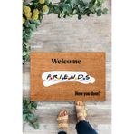 KARMAT Friends, Welcome, İç ve Dış Kapı Önü Paspası, Dekoratif Paspas Bej-45 x 70