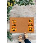 KARMAT Happy Halloween, İç ve Dış Çok Amaçlı Kapı Önü Paspası turuncu-45 x 70