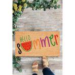 KARMAT Hello Summer, Karpuz, Desenli İç ve Dış Kapı Önü Paspası, Dekoratif Paspas Pembe-45 x 70