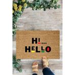 KARMAT Hello Yazılı Paspas, Hoşgeldin Paspas, İç ve Dış Kapı Önü Paspası renkli-45 x 70