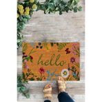 KARMAT Hello Yazılı Paspas, İç ve Dış Dekorasyona Uygun Kapı Önü Paspası renkli-45 x 70