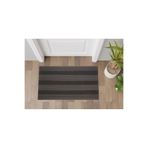 KARMAT Kapı Önü Paspası, 3 Şeritli Halılı Paspas, Toz Ve Nem Alıcı Paspas, 45 * 70 SİYAH-45 x 70