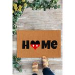 KARMAT Kırmızı Kalp, Home, İç ve Dış Dekoratif Kapı Önü Paspası siyah-45 x 70